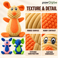 Jouets en peluche pour animaux de compagnie, jouets interactifs en velours côtelé en forme de cochon, éléphant, lapin, pour chien et chat, à jouer à la maison et en voyage