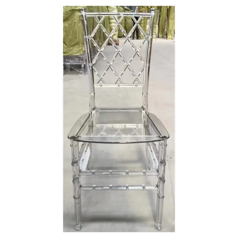 Gran oferta, resina transparente, cristal acrílico, resina acrílica, banquete, evento, boda, silla Chiavari chavari