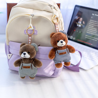 Nouveau porte-clés en peluche Ours Artiste, pendentif de sac mignon en forme de peintre, porte-clés créatif pour couple, petit cadeau pour étudiants, vente en gros