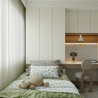 Mode moderne Table de maquillage personnalisable Bureau à tiroirs intégrés Bibliothèque Armoire à portes pour chambre d'enfant Chambre d'hôtel
