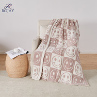 Super weiche Fuzzy Top-Qualität 100% Polyester Mikro faser Feder garn Faser flauschige Smiley Gesicht gemütliche Strick decke