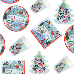 DAMAI Noël Assiettes à dessert jetables Noël Arbre <span class=keywords><strong>de</strong></span> Noël <span class=keywords><strong>en</strong></span> forme d'assiette <span class=keywords><strong>en</strong></span> <span class=keywords><strong>papier</strong></span> Tasses Serviettes pour Noël Décorations extérieures - Product Image 3