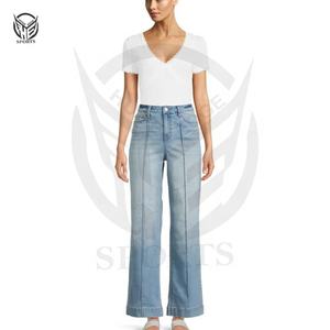 Nuevos Jeans de Moda para Mujer, Ropa de Moda, Jeans de Pierna Ancha con Logotipo Personalizado para Damas con el Último Diseño. - Product Image 2
