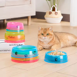 Hot Selling Portable Plastic Slow <b>Feeder</b> <b>Cat</b> Food Bowl Eco-friendly Lightweight Waterproof Transparent Pet Bowl - Product Image 4