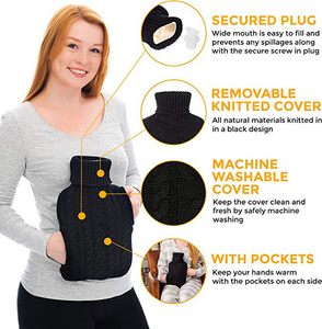 <span class=keywords><strong>Bouillotte</strong></span> 2L avec chauffe-mains en polaire Chauffe-corps en PVC réutilisable pour soulager la douleur - Product Image 3