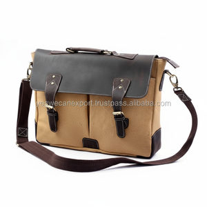 Último diseño vintage bandolera de cuero a la moda para portátil, accesorios de latón personalizados, precio al por mayor, accesorio de viaje - Product Image 1