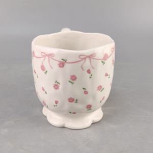 Tasse à eau en céramique de style rétro, luxe léger, haute valeur esthétique, faite à la main, pour couple, cadeau d'accompagnement pour la maison - Product Image 6