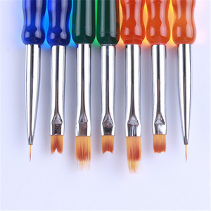 แปรงเพ้นท์เล็บลายดอกไม้แบบไล่สี ด้ามอะคริลิค หัวแปรงแบบจีบ ขนไนลอน สำหรับตกแต่งเล็บเจล โพลิช ลินเนอร์ ใช้ในร้านทำเล็บ - Product Image 1