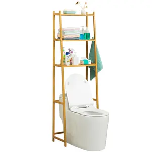 बाथरूम सामान आयोजक बहुउद्देशीय वॉशिंग मशीन रैक शौचालय से अधिक 3 परत भंडारण सीढ़ी शेल्फ