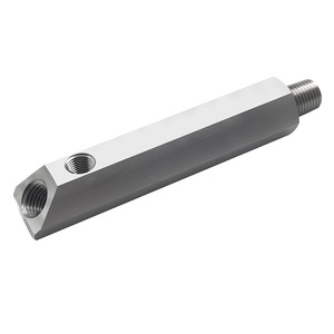 Extension de capteur de pression d'huile en acier inoxydable usiné CNC, double ports NPT 1/4 " et 1/8 " pour moteurs Ford Mustang 302/351C V8 - Product Image 2