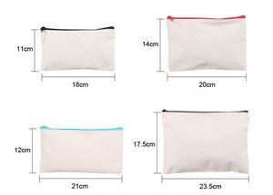 Custom Blank Canvas Makeup Bags Sublimation Cosmetic DIY Heat Transfer Canvas <b>Pen</b> Case Pencil BagsTravel Toiletry Zipper Bags - Product Image 5