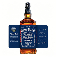 Étiquette autocollante imperméable ECO pour bouteille de whisky et emballage de coffret cadeau