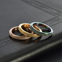 Bague minimaliste en acier inoxydable sablée avec étoiles scintillantes pour hommes et femmes, plusieurs couleurs, accessoire de mode
