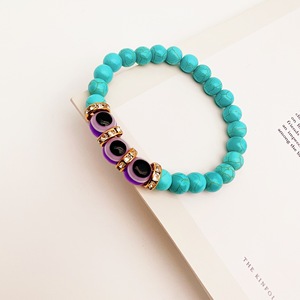 Evil Eye Turquoise Beaded <b>Bracelet</b> Zinc Alloy Bohemian Style Unisex Jewelry Gift - Product Image 2