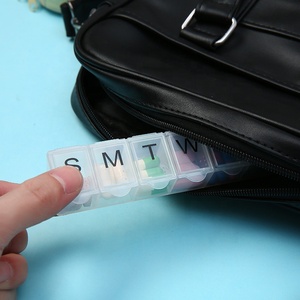 Wholesale Medibox Portable Plastic Seven-Grid Transparent Long <b>Tablets</b> Capsule Pill Storage Box <b>7</b>-Day Travel Pocket Made China - Product Image 5