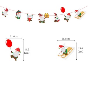 DAMAI Paper Christmas Garland String Flags Hanging Christmas Decorations <b>Banners</b> for Party for Christmas Decorations <b>Banner</b> Set - Product Image 6