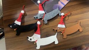 Mignon Noël <span class=keywords><strong>Saucisse</strong></span> Chien Feutre <span class=keywords><strong>Arbre</strong></span> Décoration Écologique Durable 15cm Fête De Vacances Mignon Ornement Usine Directe - Product Image 3