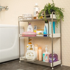 Edelstahl Badezimmer Ecke Dusch regal Auf Lager Weiß Badezimmer Organizer Rack Regal - Product Image 2