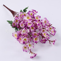 9 Fourchettes décoratives artisanales en fleurs de prunier artificielles pour mariage, Saint-Valentin, décoration murale, branches de fleurs de pêcher en tissu