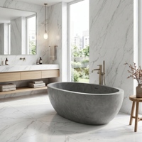 Baignoires ovales modernes de luxe sur mesure en marbre noir/jade noir, autoportantes, pour salle de bain, villa, hôtel, maison