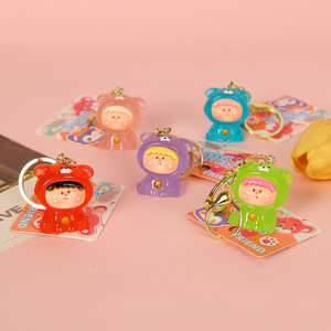Lindo llavero de cachorro de dibujos animados en 3D, accesorio portátil de plástico para estudiantes, color aleatorio - Product Image 1