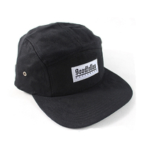 Casquette de baseball en sergé de coton 5 panneaux de haute qualité avec patch tissé, réglable, unisexe, pour le sport et les loisirs en extérieur