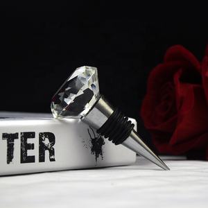 Populaire étincelant diamant verre bouteille de vin cristal clair bouchons de vin <span class=keywords><strong>bouchon</strong></span> de Champagne pour vin accessoire ensemble cadeaux d'événement - Product Image 6
