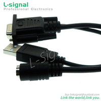 Cable Divisor en Y de Alta Calidad RS232 DB9 a Mini Din PS2 USB