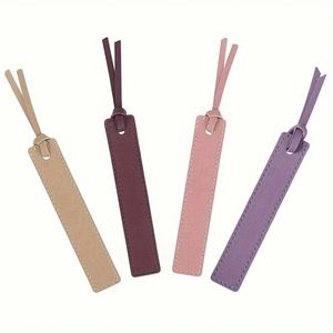 Marcapáginas de Cuero PU con Logotipo Personalizado, Clip para Libros Cosido, Marcador de Lectura Multicolor, Marcapáginas de Cuero PU para Cuaderno y Agenda, Regalo - Product Image 3