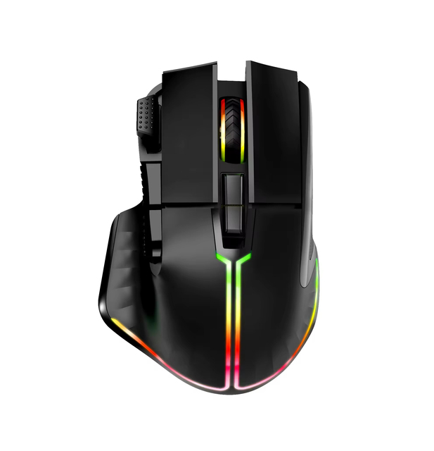 OEM Ergonomic Recharge Programable Dual Led Rgb Optical Gaming Silent Mouse Wireless for PCkeyboard Mouse