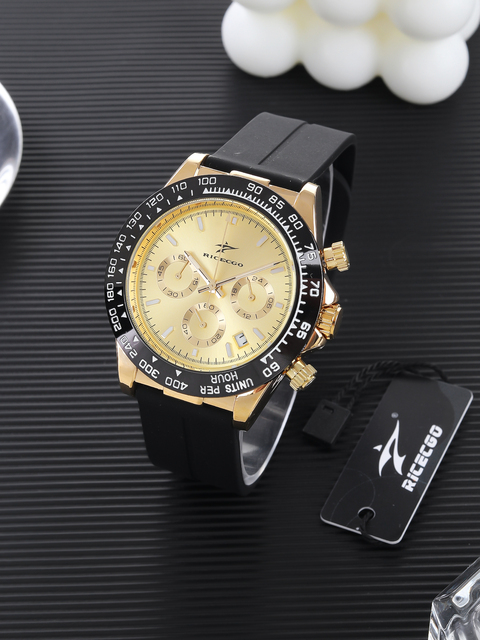 Business Custom Logo Quartz 41mm Dial 20mm Silicone Band 3BAR Water Resistant Calendar Watch for Men