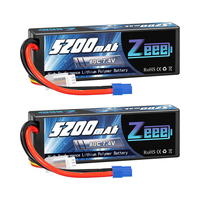 Zeee 2S يبو بطارية 7.4V 5200mAh 80C غطاء واقٍ مزخرف لهاتف آيفون مع EC3 التوصيل ل RC عربات التي تجرها الدواب Truggy الزاحف الوحش سيارة قارب نماذج من الشاحنات