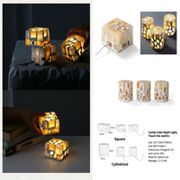 Lampe de table LED en ciment moderne, style barre de gypse minérale à cristaux de sucre écrasés, ambiance apaisante, lumière décorative de Noël, veilleuse, en promotion