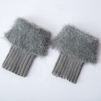Acrylique femmes câble tricot blanc botte manchette bas sur genou jambières filles hiver botte chaussettes