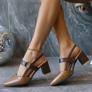 Sandales d'été 2026 légères et sexy à talons hauts pour femmes, nouveau style, bout pointu, boucle, style romain, talons ultra hauts - Product Image 2