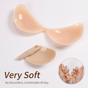 XW077 New Design Washable Reusable One Piece <strong>Push</strong> up Backless Strapless Sticky Thin Edge <strong>Wing</strong> <strong>Shape</strong> Solid <strong>Silicone</strong> <strong>Bra</strong>