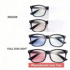 Lunettes de vue photochromiques anti-lumière bleue pour hommes et femmes, monture carrée, changement de couleur, protection contre la lumière bleue - Product Image 2