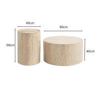 Ensemble de tables basses rondes modernes en gros, table centrale circulaire avec plateau en bois pour salon, appartement, petit espace