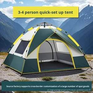 Tenda da Campeggio Portatile per Famiglia, Versione Automatica Completa, Attrezzatura per Campeggio Selvaggio, Rinforzata, Impermeabile, Quattro Stagioni, Mimetica - Product Image 4