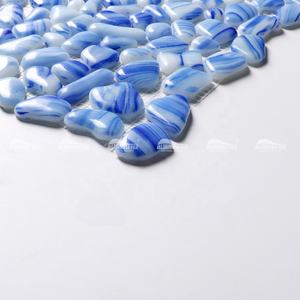 Azulejo de cristal azul adoquín para decoración de pared de baño, mosaico de <span class=keywords><strong>adoquines</strong></span> para piscina, Spa, precio de fábrica - Product Image 3