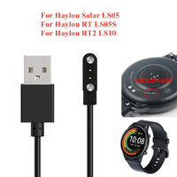 Câble de charge magnétique pour montre intelligente Haylou, 2 broches, 2,5 mm/2,8 mm/4 mm/7,62 mm, noir, pour Haylou Solar LS05/RT LS05S/RT2, tresse en cuivre pur