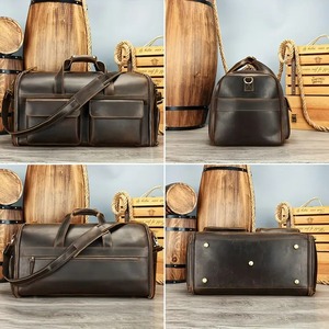 Unisex Genuine Leather Luxury Waterproof Lightweight Duffle Travel <b>Bag</b> Large Weekend Overnight Custom Logo Sports Luggage - Product Image 2