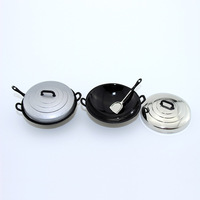 Ensemble de Woks Chinois Miniatures pour Maison de Poupées, Accessoire de Cuisine, Grande Poêle de Simulation, Décoration de Scène OB11, Modèle de Jeu Alimentaire, Cadeau