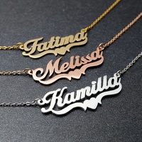 Personalización privada Collar de nombre de acero inoxidable Letra inglesa Pulsera galvanizada de moda Pendientes