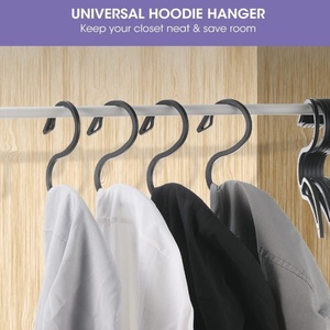 Hoodie Hangers <b>S</b>-shaped Plastic <b>Hook</b> Rack Multifunction Sustainable Modern Living Room Clothing Organizer Single Injection - Product Image 3