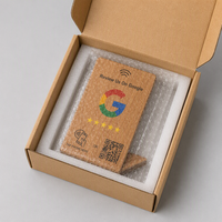 Soporte de Exhibición de Código QR y Tarjetas NFC de Madera Sólida Ecológica Personalizado para Reseñas de Google, para Escritorio, Mesa, Restaurante, Cafetería, Negocio