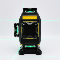 Niveau laser vert professionnel 4D 16 lignes avec écran LCD et indicateur d'angle, outil laser auto-nivelant pour la construction