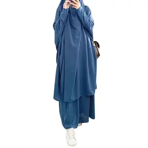 여성 플러스 사이즈 긴 드레스 중동 가운 세트 Abaya 두바이 이슬람 드레스