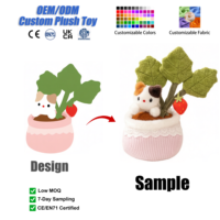 Peluche personnalisable animaux et fleurs mignons, jouets en peluche chat végétal Kawaii, décoration de chambre personnalisable, vente en gros, OEM sur mesure