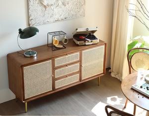 Meuble de rangement facile à assembler, <span class=keywords><strong>buffet</strong></span> en rotin avec rangements, armoire avec 3 tiroirs, <span class=keywords><strong>buffet</strong></span> en bois pour la cuisine - Product Image 6